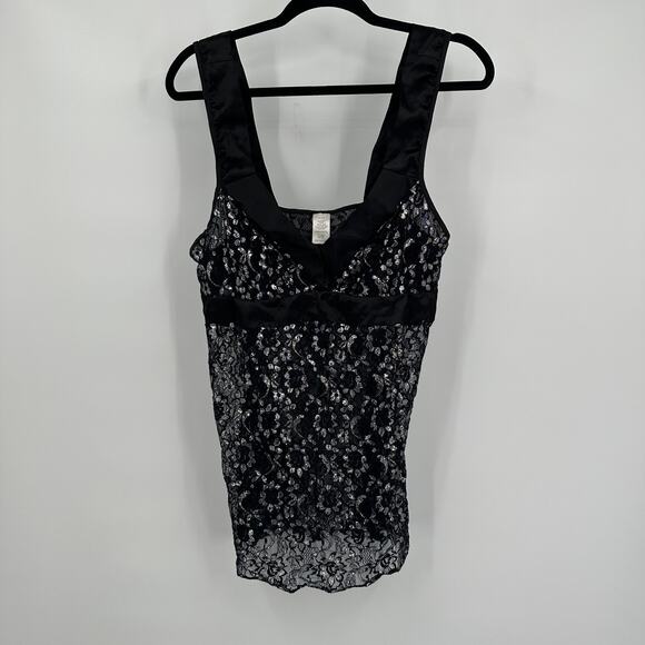 Womens Lace Gothic Sheer Top Size XL Dark Academia Whimsigoth Babydoll Noir - Picture 1 of 7